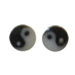 Clous d'oreille en argent yin yang