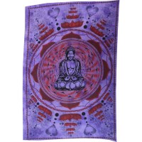 Tenture lotus Bouddha mauve