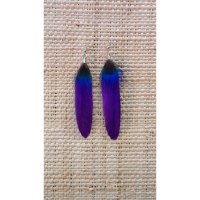 Boucles d'oreilles plume violette