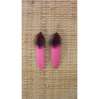 Boucles d'oreilles plume rose