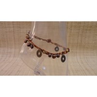 Bracelet de cheville marron sapèques