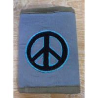 Portefeuille peace and love gris