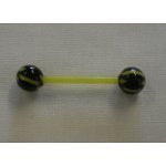 Piercing langue damier jaune et noir