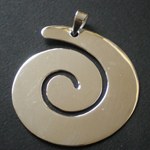 Pendentif argent grande spirale large