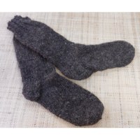 Chaussettes en laine gris foncé