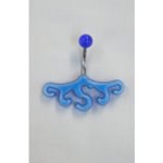 Piercing nombril tribal vague bleue