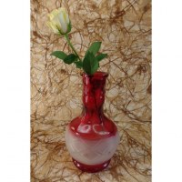 Vase rouge motif dépoli Deraa