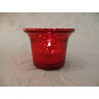 Photophore verre rouge moucheté
