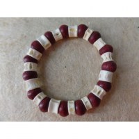 Bracelet surfeur perles bois et os