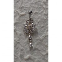 Piercing nombril argent & strass mariposa