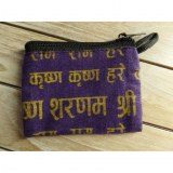 Porte monnaie plat sanskrit violet/jaune