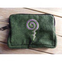 Porte monnaie vert foncé why mauve/vert