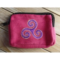 Porte monnaie rose triskèle mauve