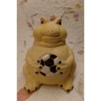 Tirelire grenouille au ballon de foot