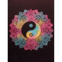 Tenture yin yang lace noir/color
