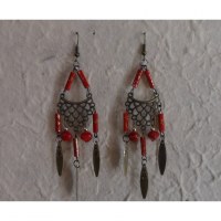 Pendants d'oreilles rouges Lamai