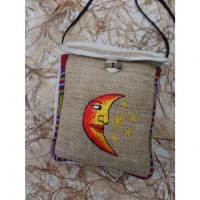 Sac chanvre ghéri broderie lune