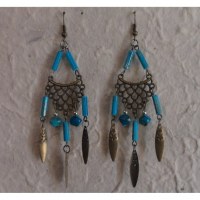 Pendants d'oreilles bleus Lamai