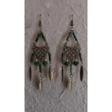 Pendants d'oreilles Lamai vert foncé