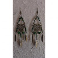 Pendants d'oreilles Lamai vert foncé