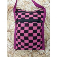 Sacoche damier rose