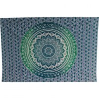 Petite tenture blanche lotus vert