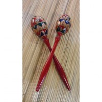 Duo de maracas long manche rouge