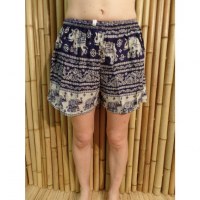 Short bleu foncé éléphants en parade