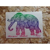 Carte éléphant spires 3 couleurs