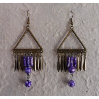 Boucles d'oreilles Waan parme