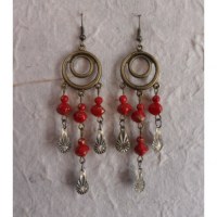 Pendants d'oreilles Bun Ma rouges