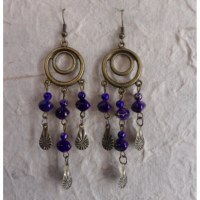 Pendants d'oreilles Bun Ma violettes