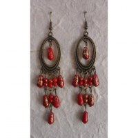 Pendants d'oreilles Tukata rouges