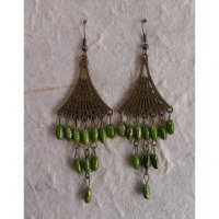 Boucles d'oreilles Phitsamaï vertes
