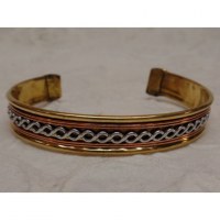 Bracelet doré torsade argentée
