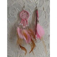 Boucles d'oreilles roses dreamcatcher originality 