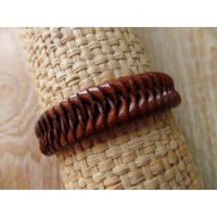 Bracelet cuir tressé 1 marron