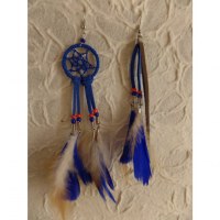 Boucles d'oreilles bleues dreamcatcher originality 