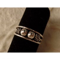 Bague orteil 2 mini perles avec maille