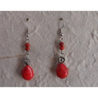 Pendants d'oreilles gouttelettes rouges Issara