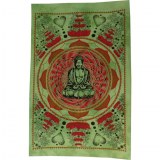 Petite tenture lotus Bouddha vert