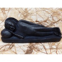 Bouddha parinirvana en résine noire