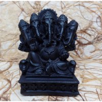 Ganesh à 5 têtes résine noire