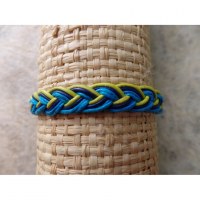Bracelet trenza jaune/bleu