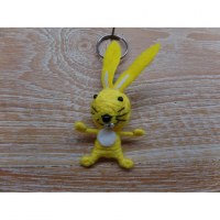 Porte clés lapin jaune