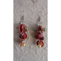 Pendants d'oreilles Achara rouge alizarine