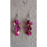 Pendants d'oreilles Achara magenta