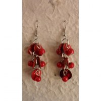 Pendants d'oreilles Achara rouge