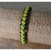 Bracelet bicolore dikepang vert/jaune