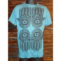 Tee shirt 4 khamsa bleu pétrole